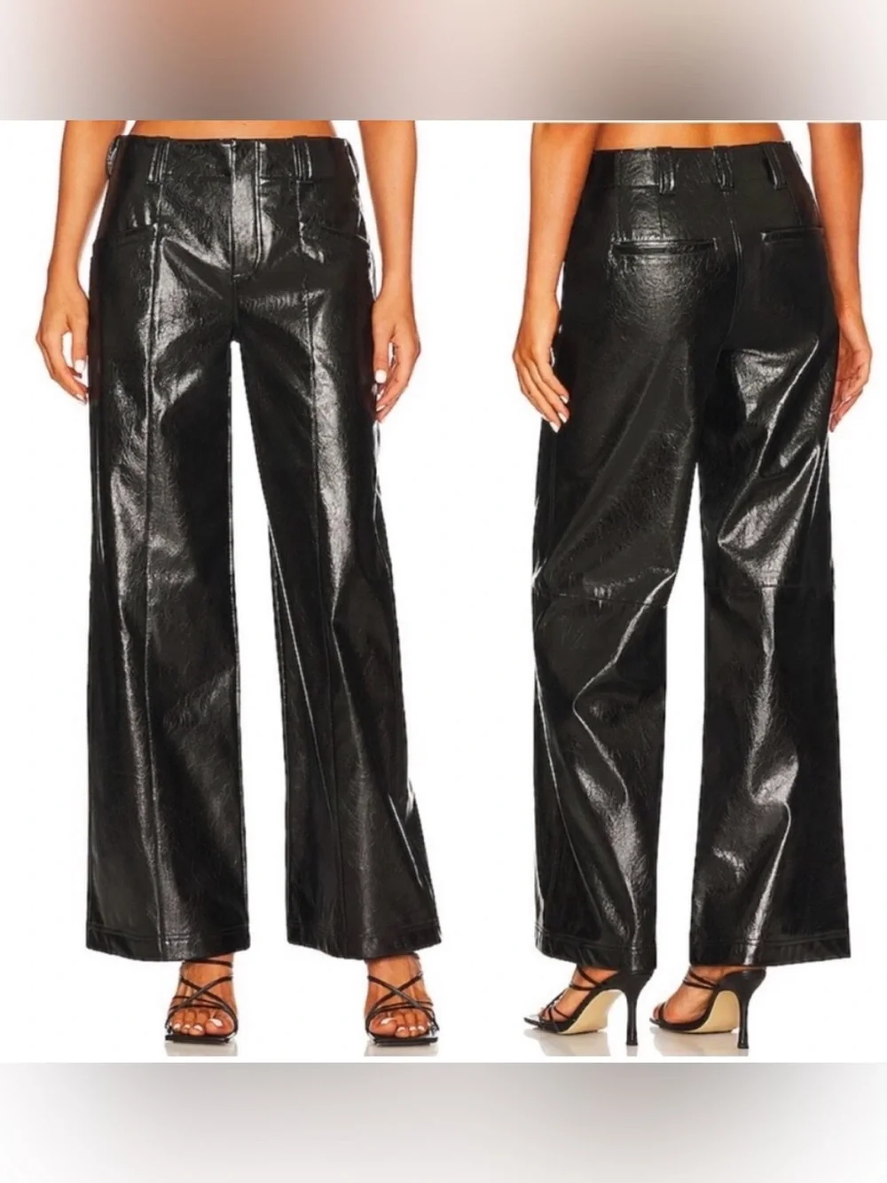 Free People: Star-Crossed Lovers Vegan Wide Straight-Leg Pants In Black 12